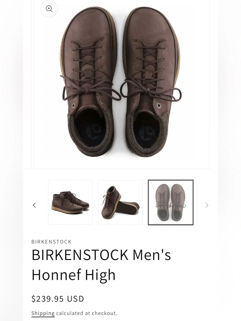 Birkenstock Men's Brown Lace-Up High Top Boot